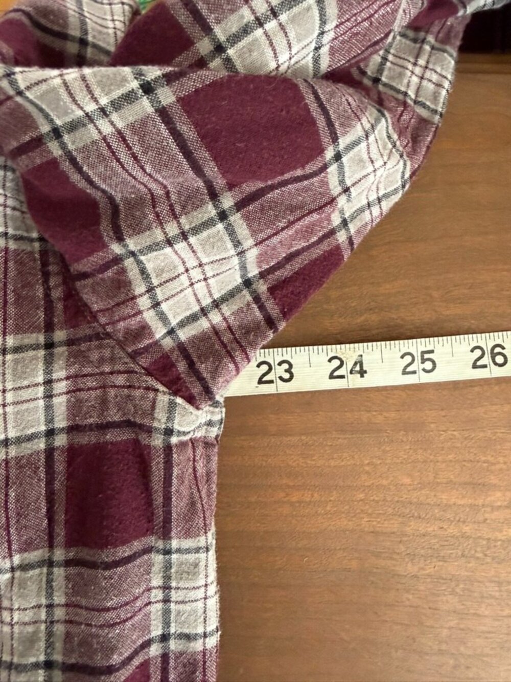 FarWest Plaid Flannel Button-Up Shirt Burgundy Cream Cotton L - Picture 6 of 6
